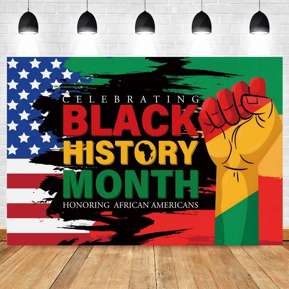 

Black History Month Backdrop African American National Holiday Party Decor Banner February Festival Photo Booth Background
