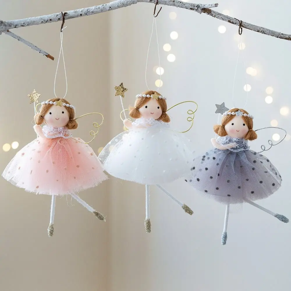 

Cute Fiber Christmas Ornaments Cartoon Angel Soft Xmas Tree Pendant Handmade Santa Girl Pendant Children Gifts