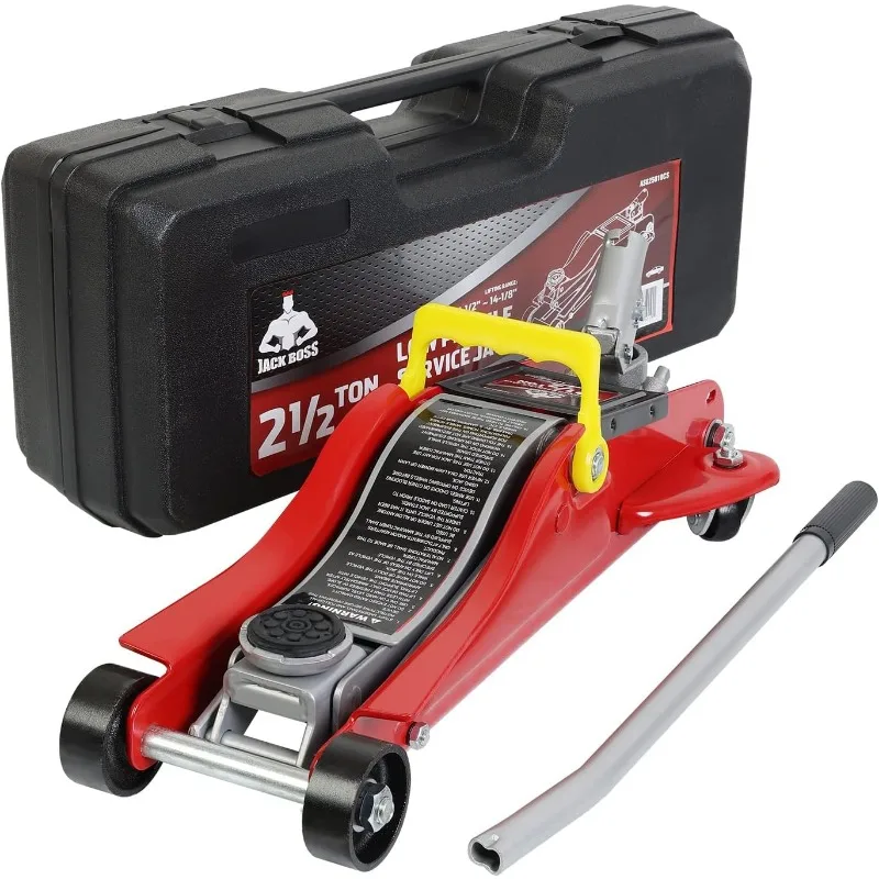 Floor Jack 2.5 Ton (5500 LBs) Hydraulic Low Profile Trolley Car Jack with Portable Storage Case, Lifting Range 3.5