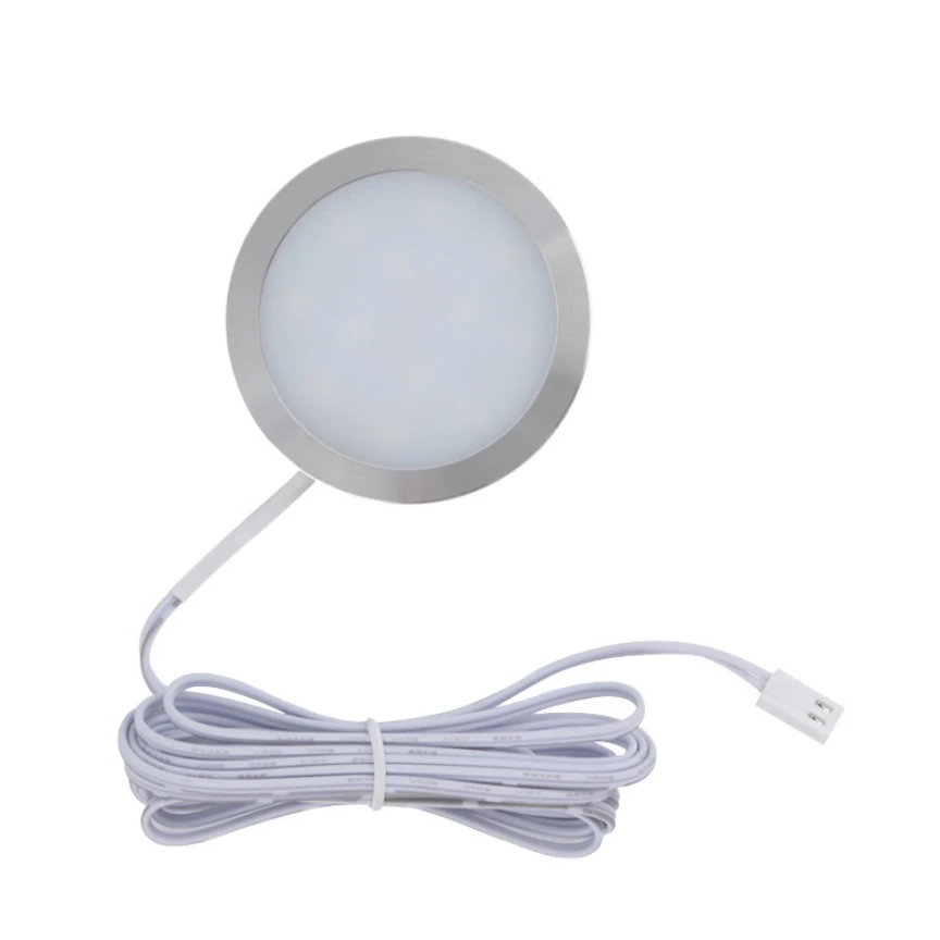 DC 12V Round LED Cabinet Light Dimmable Ultra Thin Aluminum for Kitchen Under Cabinet Lighting White or Warm Light 2W 3W 5W