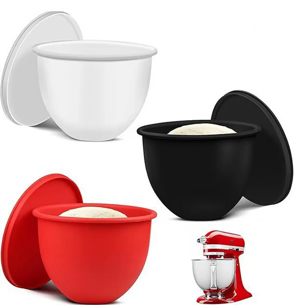 

MixAid Silicone Liners for KitchenAid Tilt-Head 5 Qt Mixers – Mixer Attachments3 Liners and 3 Lids Included Accessories