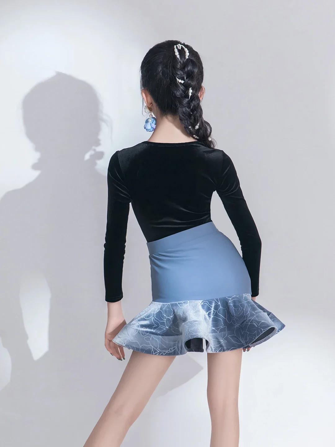 Rumba samba Tango ชุดเต้นรำละตินสำหรับเด็กผู้หญิงชุดฝึกเต้นละตินชุดชุดเชียร์ลีดเดอร์สำหรับเด็ก