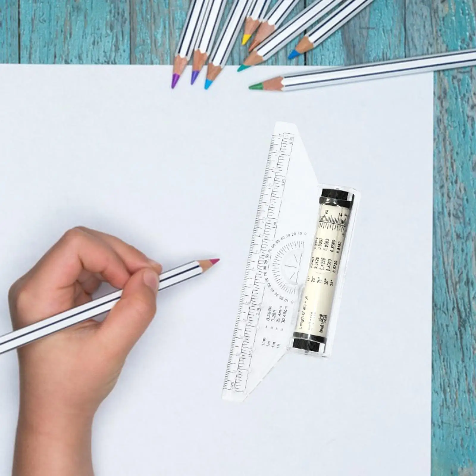 Parallel Rolling Ruler Portable 6 inch Versatile Drawing Roller Ruler for Students Designers Office Measurements Architect