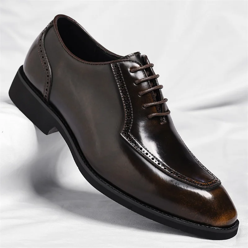 Men's leather shoes, business formal wear, plus-size leather shoes, fashionable and trendy British gentleman shoes, wedding shoe