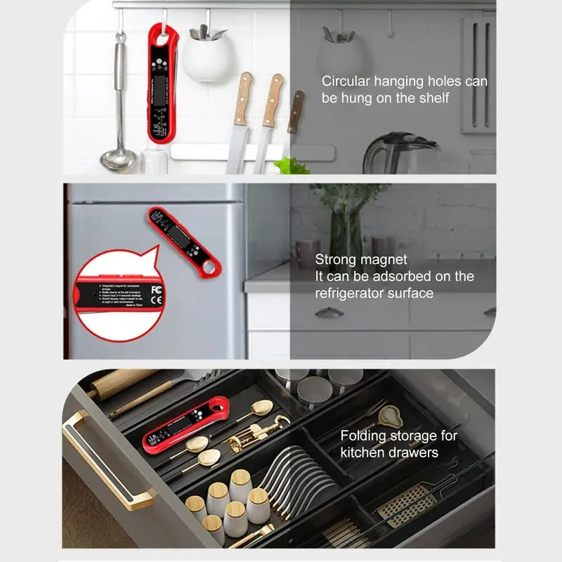 Waterproof Digital Backlight Folding Barbecue Kitchen Cooking Instant Readin Meat Thermometer Kitchen Tools