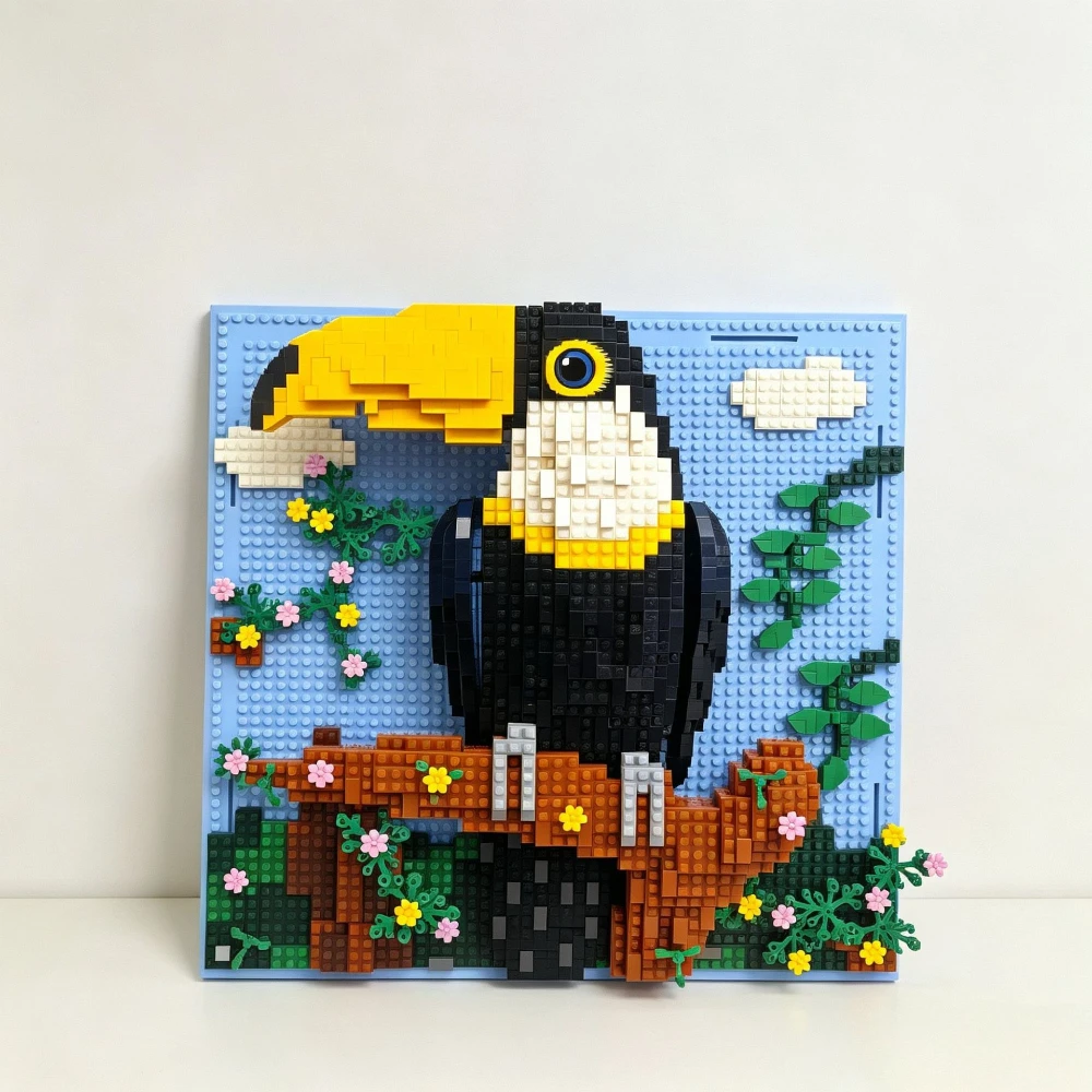 Big Beak Bird Micro Brick 3D Decor Building Blocks DIY Handcraft Assembly Model Intellectual Puzzle Toy Birthday Gift