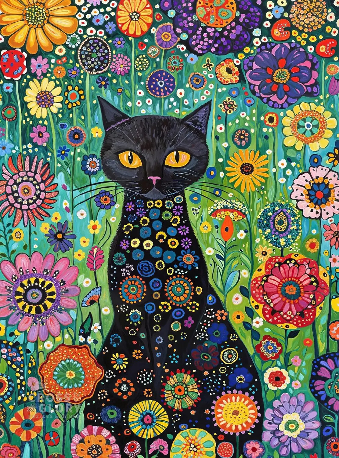 

1000 PCS Jigsaw Puzzles for Adults Petals and The Midnight Cat Puzzle Perfect for Game Nights Gifts Home Decor