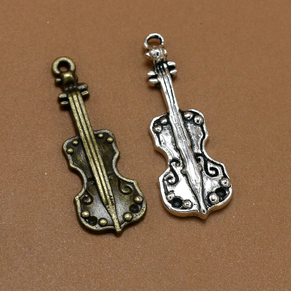 

20Pcs Alloy Violin Pendant Charms Bronze DIY Jewelry Necklace Bracelet Making Charm Pendant Accessories Jewelry Making Pendants