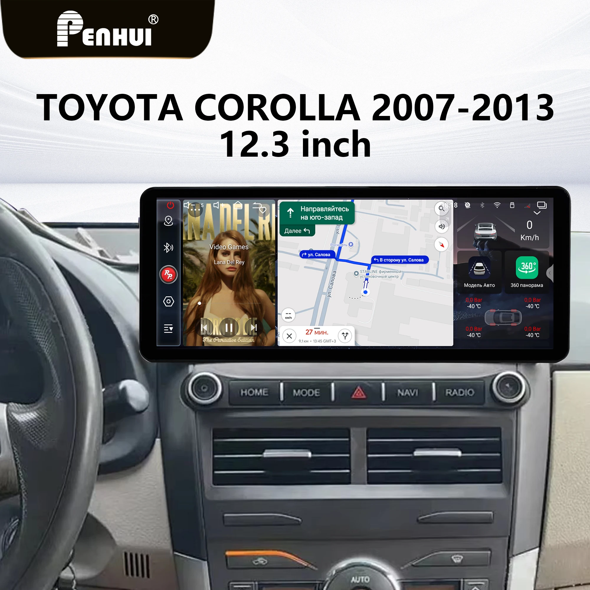 12.3 inch Redpower for Toyota corolla 2007-2013 Crystal Sound 850 Pro Max Android Car Radio Player Screen CarPlay DVD DSP