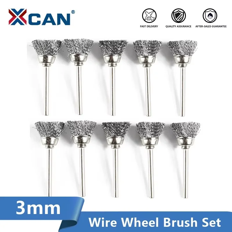 XCAN 10/20pcs Steel Wire Wheel Brush Set Polishing Wheel Brush for Dremel Rotary Tool Accessories Metal Polishing Tool
