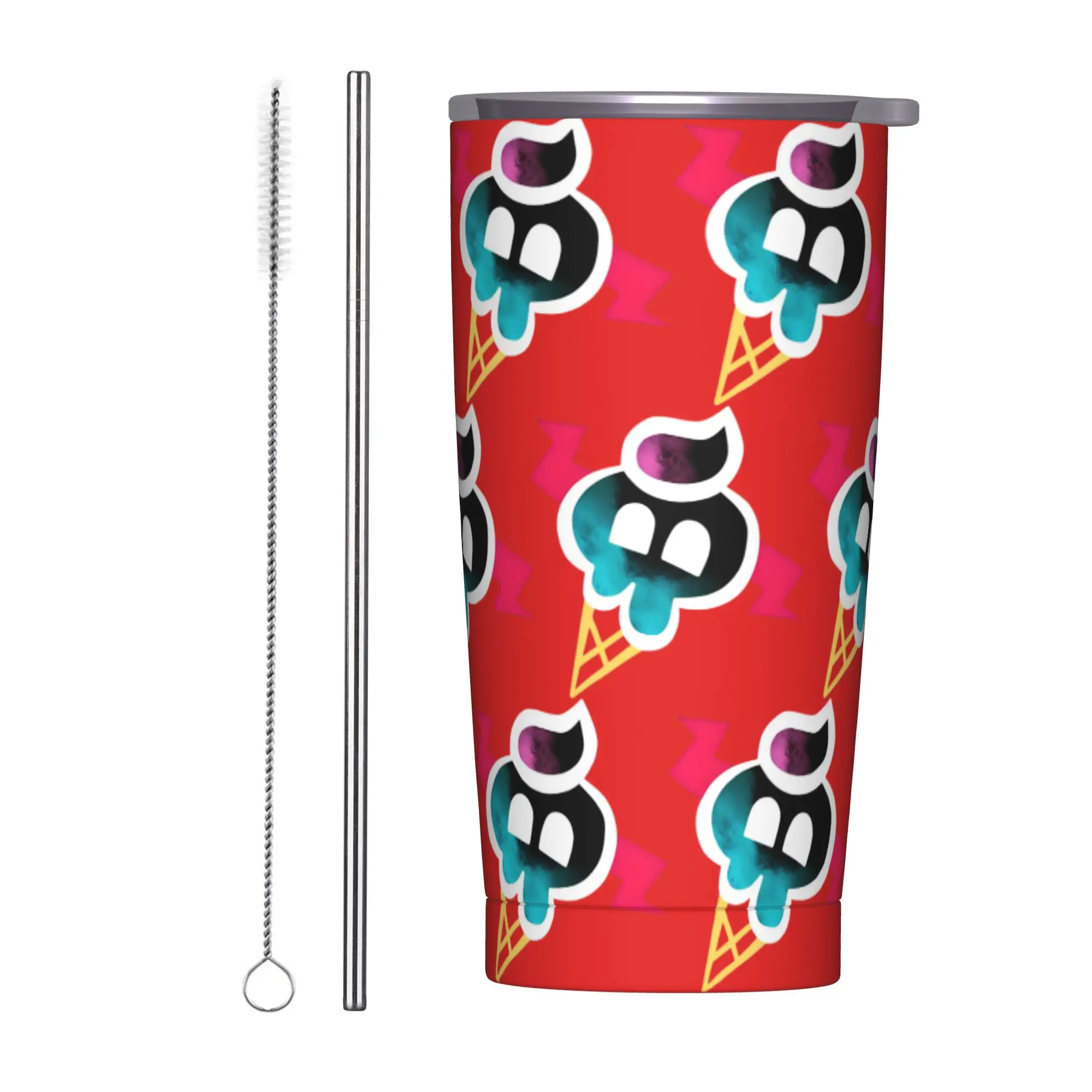 Parfait Cookie Insulated Tumbler with Straws Cookie Run Kingdom Vacuum Thermal Mug Office Home Hot Cold Drinks Cups, 20oz