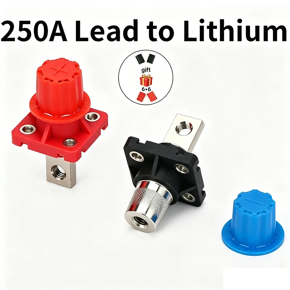 

250A Lead-Acid to Lithium Battery Terminal Energy Storage Connector New Energy Forced Start Power Terminal Adapter 2/4PC