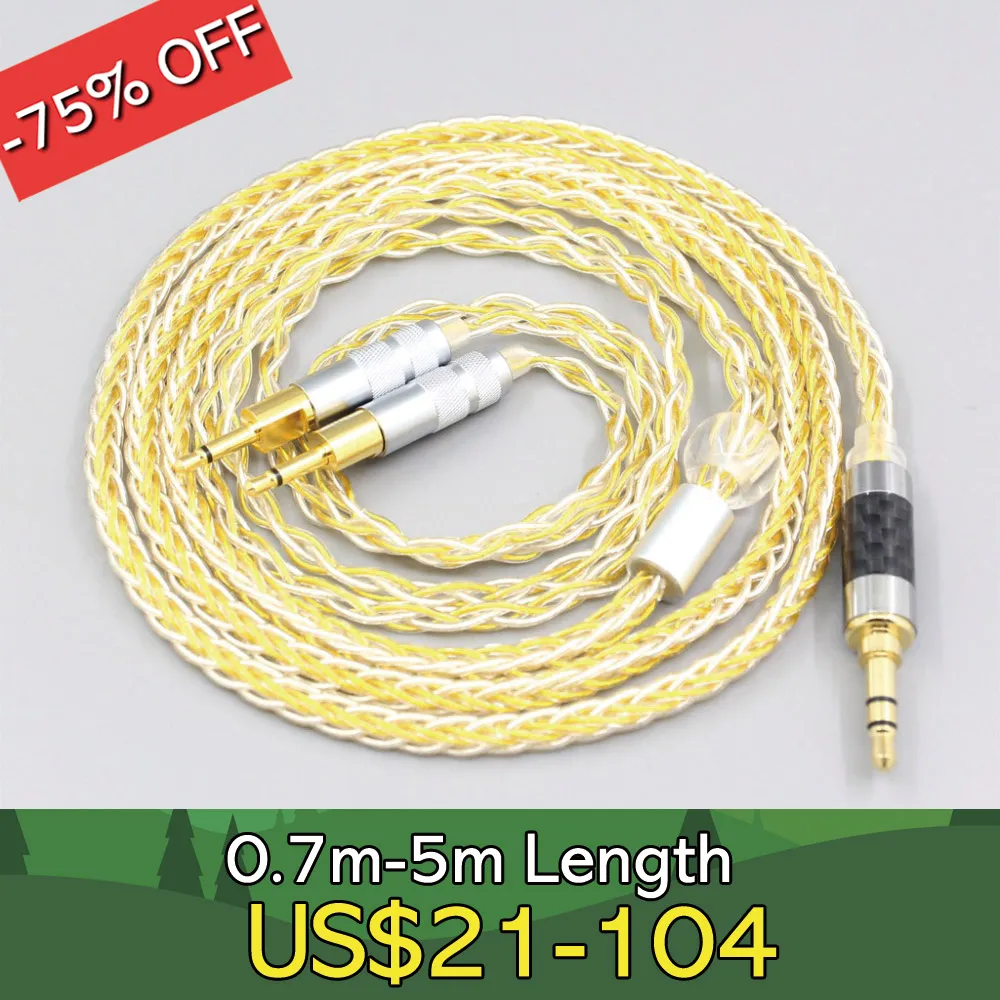 

8 Core OCC Silver Gold Plated Braided Earphone Cable For Sennheiser HD700 Headphone headset LN007303