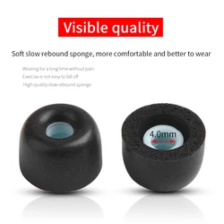 4Pcs Memory Foam Ear Tips for KZ AST KZ AZ09 ASX ZS10 PRO ZSX HIFI Eartips ZSN ZST AS16 V90 AS10 C12 In-ear Earphone Tips 4mm