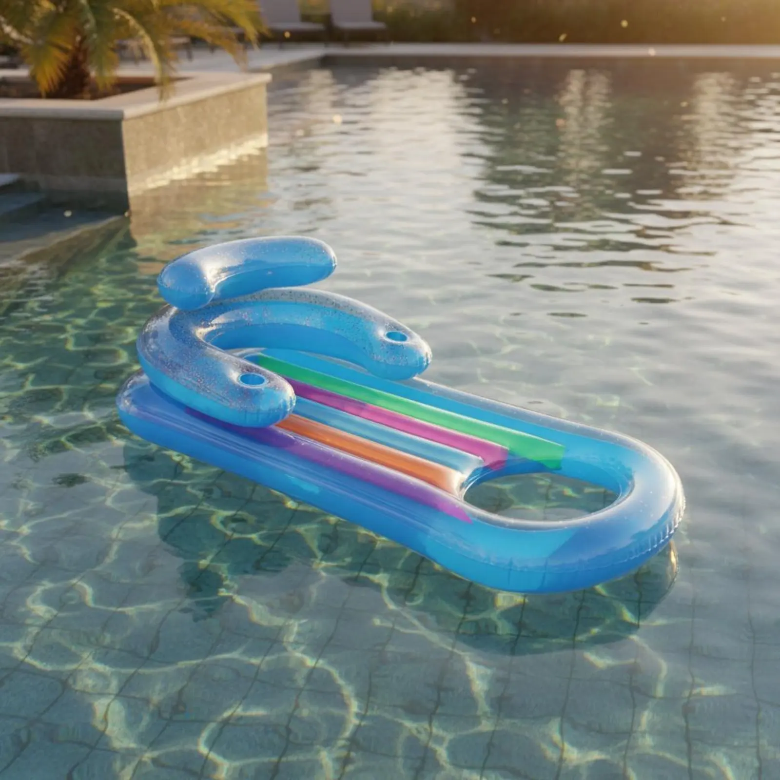

Pool Buoyant Lounger Chair with Backrest High Buoyancy Inflatable Pool Lounger Inflatable Water Lounge Beverage Holders for Lake