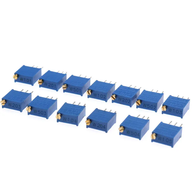 26 Buah/Set Kit Potensiometer 3296W 100R 200R 500R 1K 2K 5K 10K 20K 50K 100K 200K 500K 1M Set Resistor Variabel 13 Nilai X 2 Buah