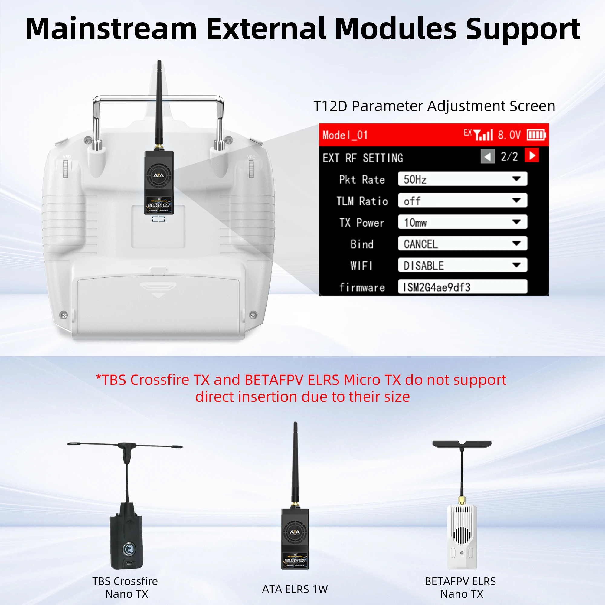 Radiolink T12D ELRS 12 Channels Transmitter,Receiver R12F,External Module, 2.4Ghz Remote Controller for Drone Airplane Car boat