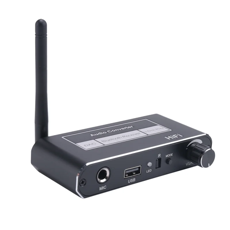 Y45A-HIFI Bluetooth 5.2 Audio Receiver DAC Coaxial Digital To Analog Converter 3.5Mm AUX RCA Stereo Wireless Adapter