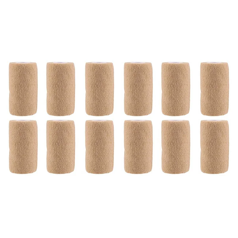 

RTSHE-Comprehensive 12 Pack Of 10X450cm Self Adhesive Non Woven Bandage Wraps, Perfect For First Aid Kits