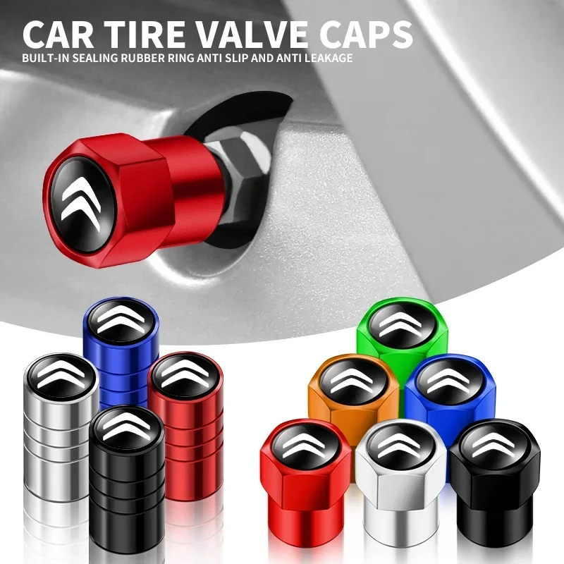 

4Pcs Zinc Alloy Car Tire Valve Stem Air Caps Anti-theft Goods For Citroen C4 C3 C5 C1 C2 Berlingo Celysee Cactus Picasso Grand