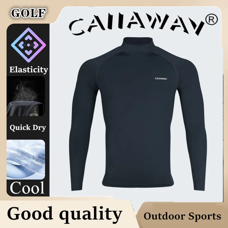 CAIIAWAV Golf Long sleeved Men\'s Clothing Bottom Shirt Sunscreen Top Long sleeved GOLF Men\'s Velvet