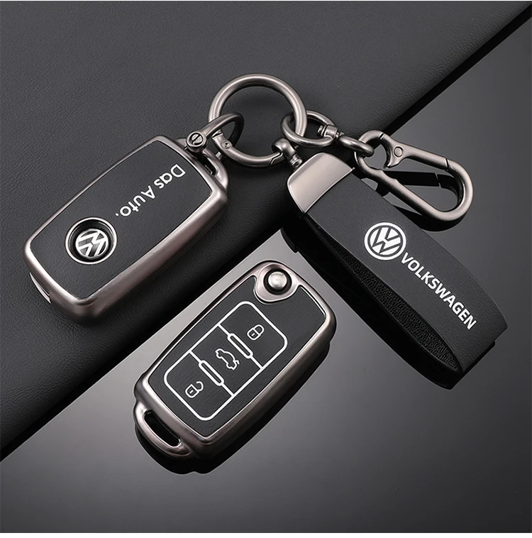 TPU Car Flip Key Case Full Cover Shell For Volkswagen VW Polo Golf Passat Tiguan Beetle Caddy T5 Up Eos Keychain Accessories