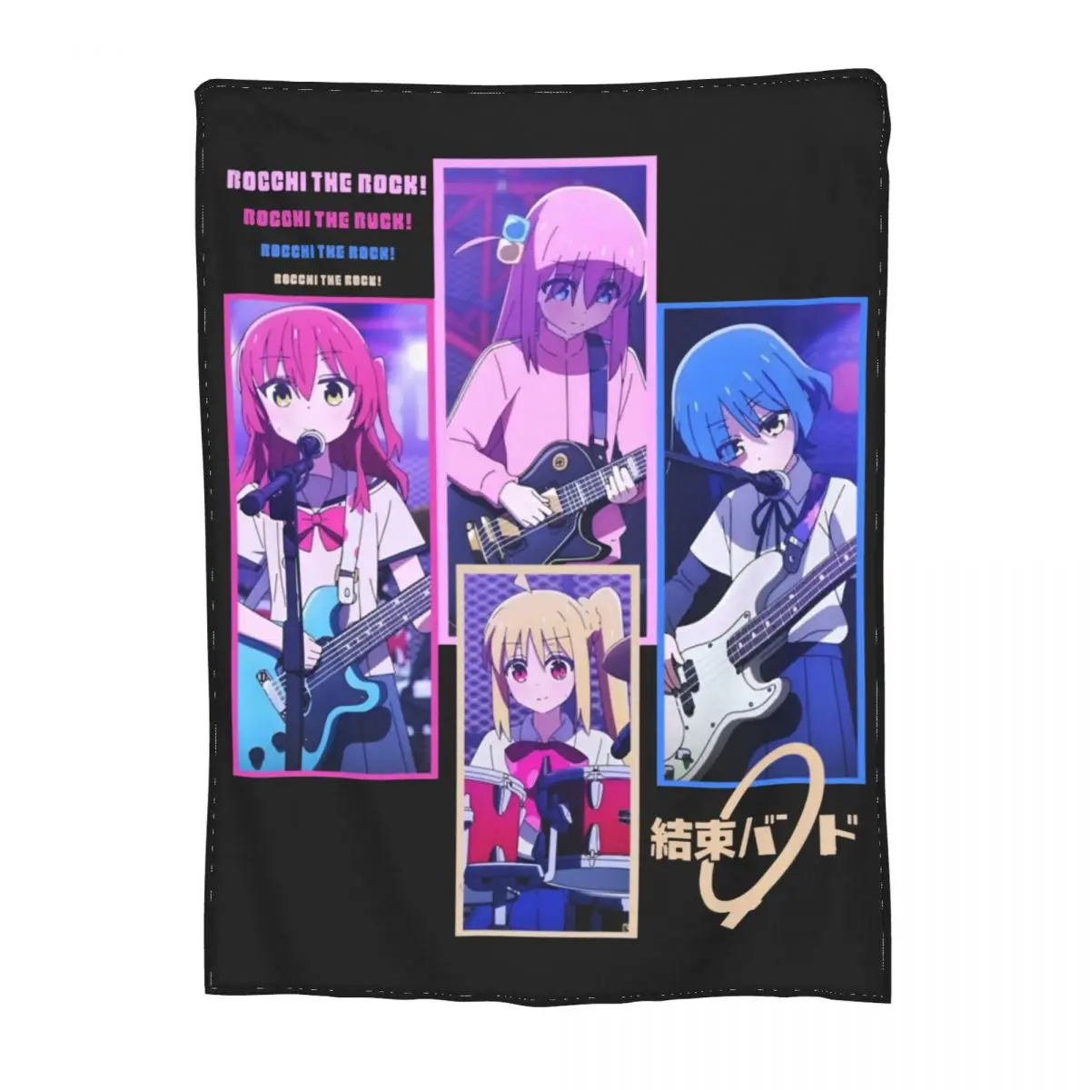 Bocchi The Rock Kessoku Band Blankets Fleece Print Bocchi the Rock! Comfortable Super Soft Throw Blanket for Sofa Bedspread