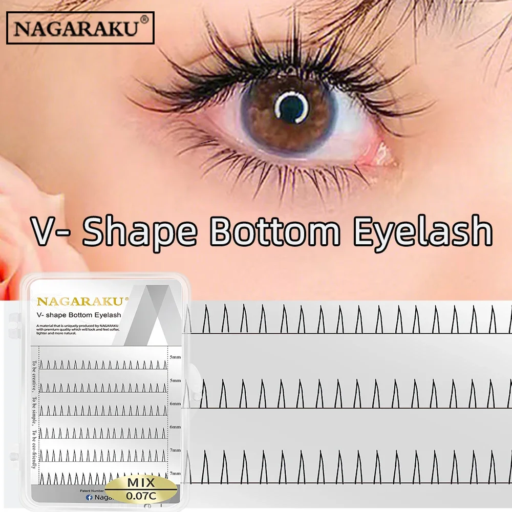 NAGARAKU dolne przedłużanie rzęs makijaż elipsa klasyczne Curl 5mm 6mm 7mm kolor czarny rzęsy do brwi