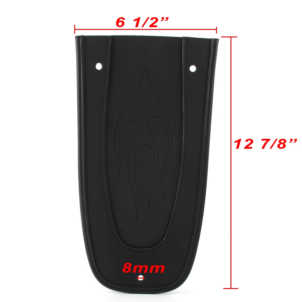 Motorcycle Drag Black Flame Stitch Leather Rear Fender Bib For Harley Touring FLHR FLHT FLTR FLHX 1997-2017