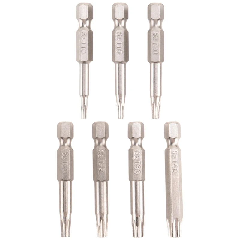 7Pcs Set Star Bit Screwdriver Drill Bits Screw Driver Magnetic 1/4Inch Hex Shank Hand Tools Five-Pointed Star Bore Hole