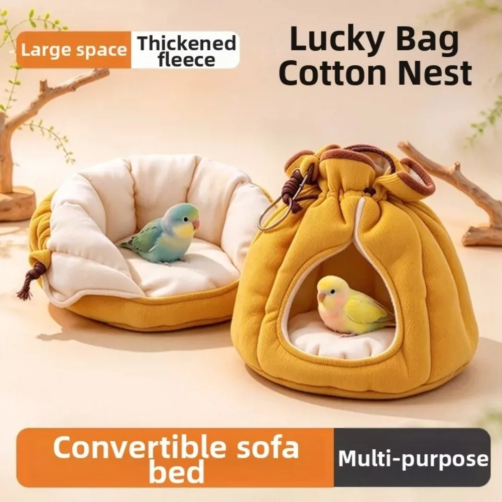 Soft Warm Small Pet Sleeping House Semi Closed Thickened Pet Hanging Hammock 360 Heat Retain Bite Resistant Hamster Sleeping Hut