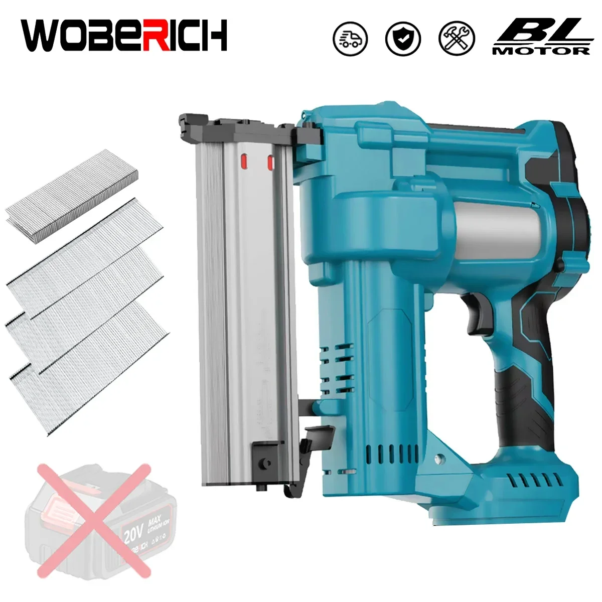 

Brushless Wireless Cordless Electric 2 in 1 Nailer/Stapler Gun with F30/F40/F50/K438 Nail For Makita 18V Battery(No Battery)