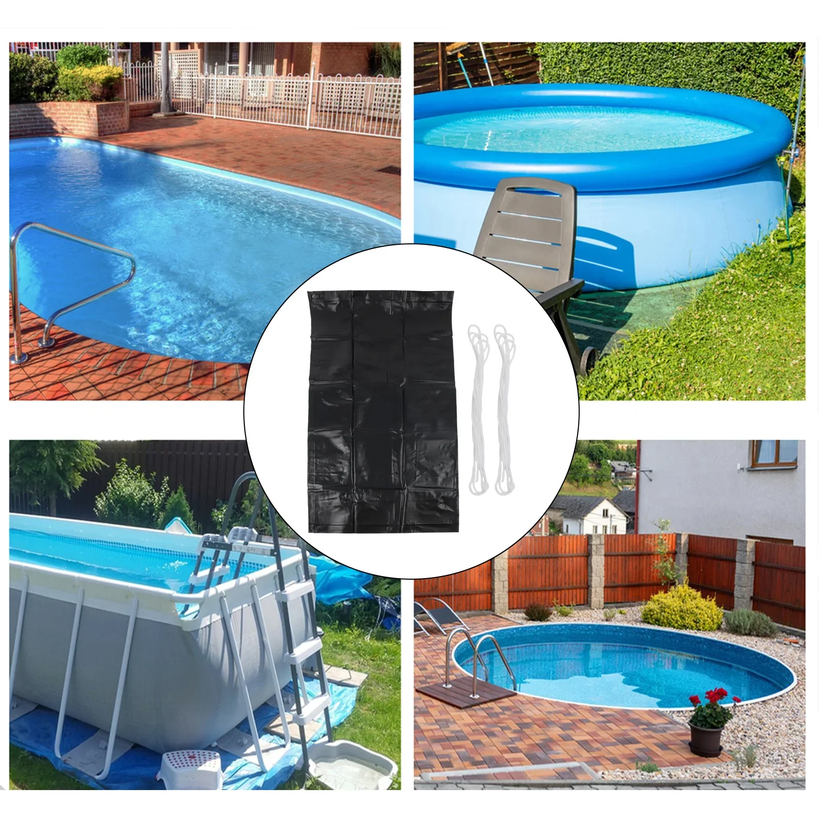 Above Ground Pool Protective Air Pillow 120 by 120cm with 2 Ropes Keeps Pool Covers Elevated to Avoid Winter Damage