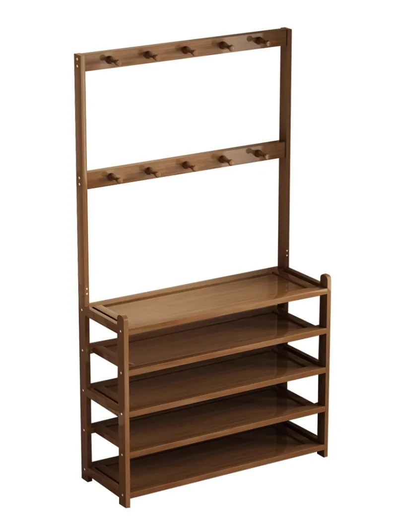 Solid Wooden Shoe Rack Simple Door Multi-functional Home Hanger Dormitory Large Capacity Dust Storage Rack Shoe Cabinet