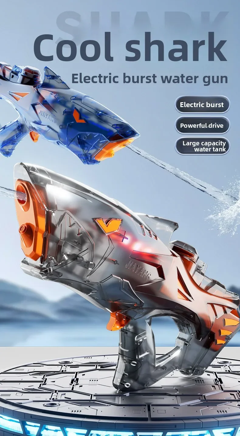 Electric Water Toy Gun Shark Design With Light And Large Capacity_voghion.com