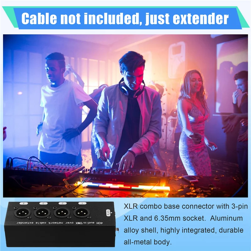 Excellent-1 Pair 4 Channel XLR/DMX Audio RJ45 Ethernet Extender XLR Extender Transceiver For Live Stage, Audio Recording Studio