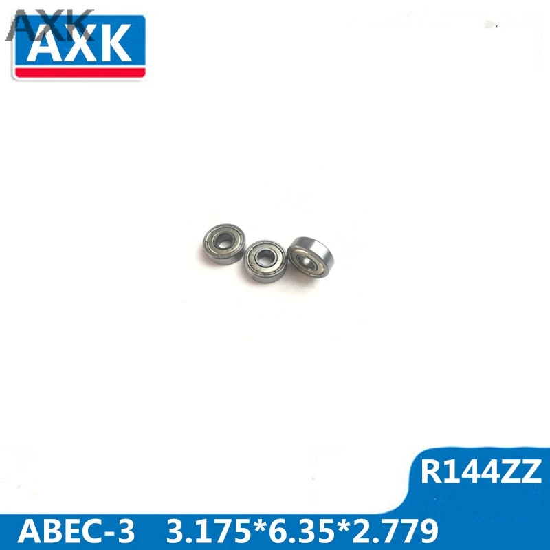 

AXK R144zz Bearing Abec-3 (10pcs) 3.175 X 6.35 X 2.779 Mmminiature R144 Zz Ball Bearings For Rc Models