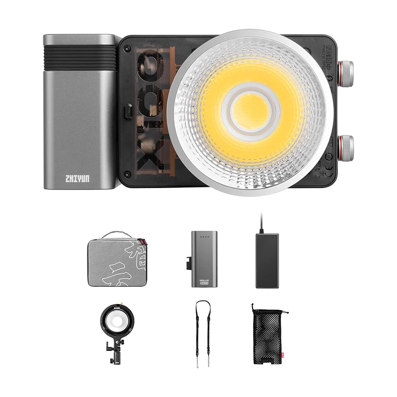 Zhiyun-molus x100ポケット穂軸LEDライト,100W,2色,ビデオ,写真,スタジオ,屋外撮影