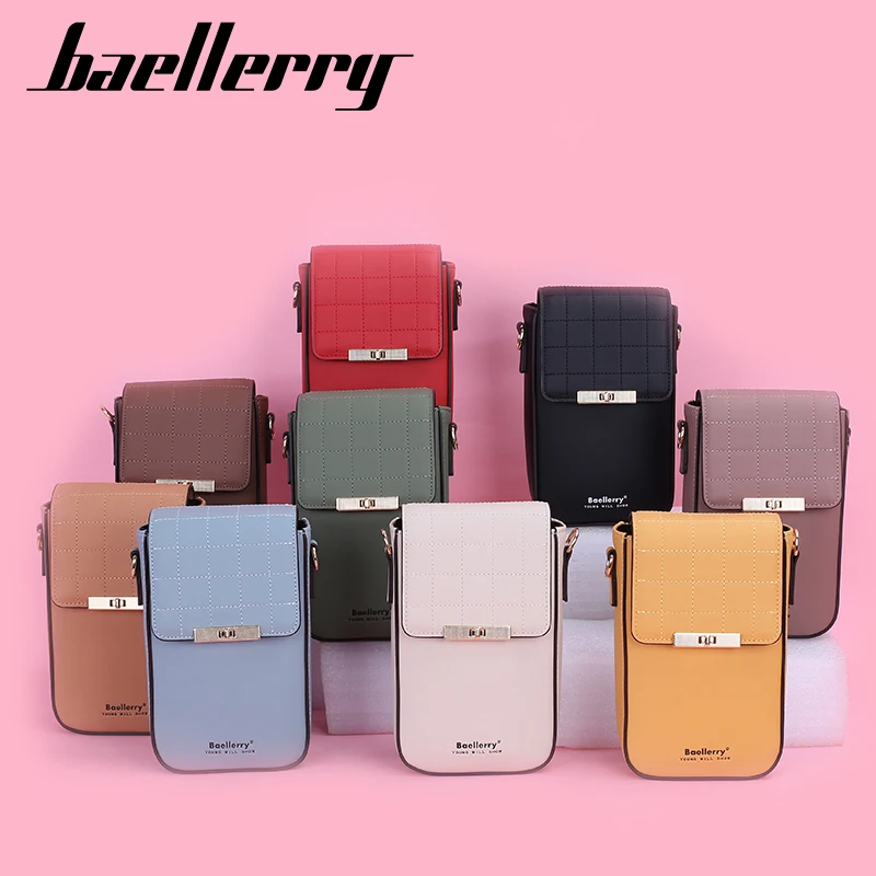 Baellerry New Women Phone Pocket Wallets Small Crossbody Bags Female Clutch Bag High Quality PU Leather Phone Bag for Women