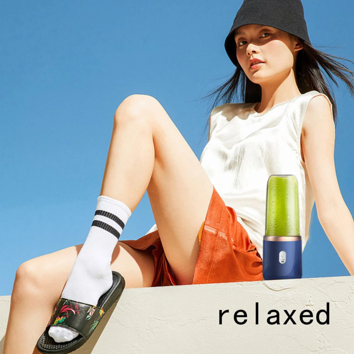 خلاطات شخصية محمولة للمخفوقات والعصائر (أزرق داكن)، عصارة فواكه سعة 13 أونصة قابلة لإعادة الشحن عبر USB، كوب خلاطات محمول باليد في O