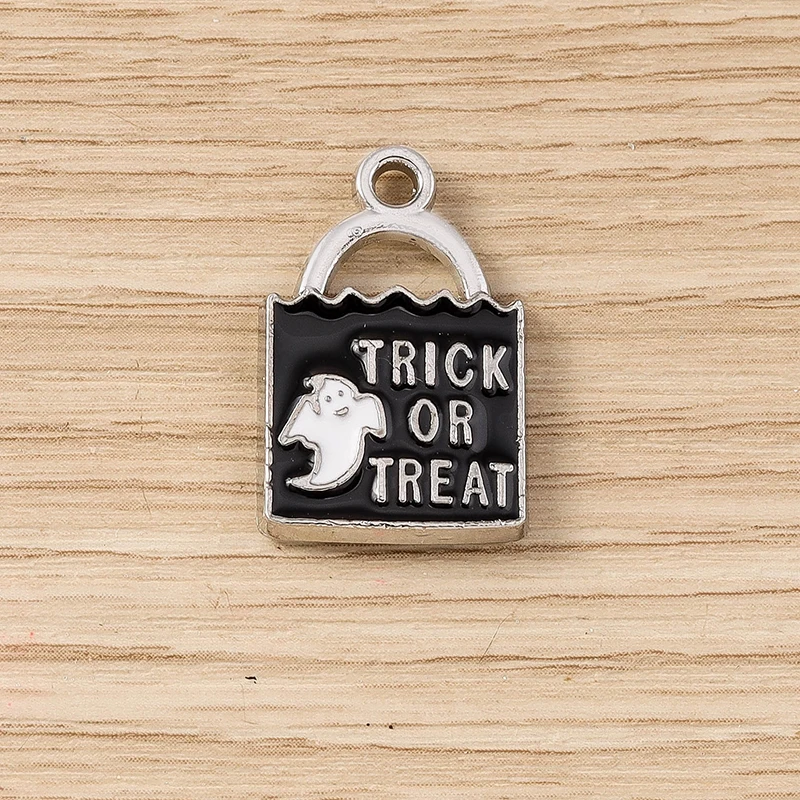 Tusember 10 Stück neue Halloween-Charms Kürbis Böser Geist Vampir Fledermaus Spinne Charms Anhänger für DIY Ohrring Halskette Schmuck – Detail 17