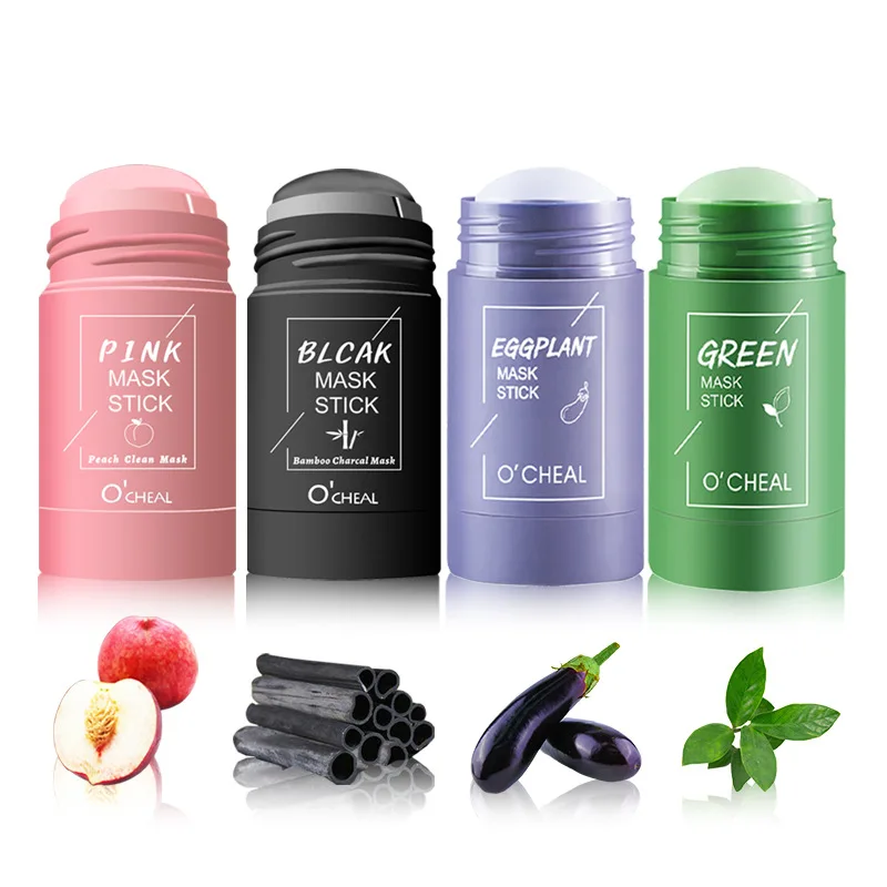 40g Cleansing Green Tea Bar Mask Cleansing Mud Bar Mask Oil Control Anti Acne Eggplant Skin Care Whitening Shrinkage Pore Acne