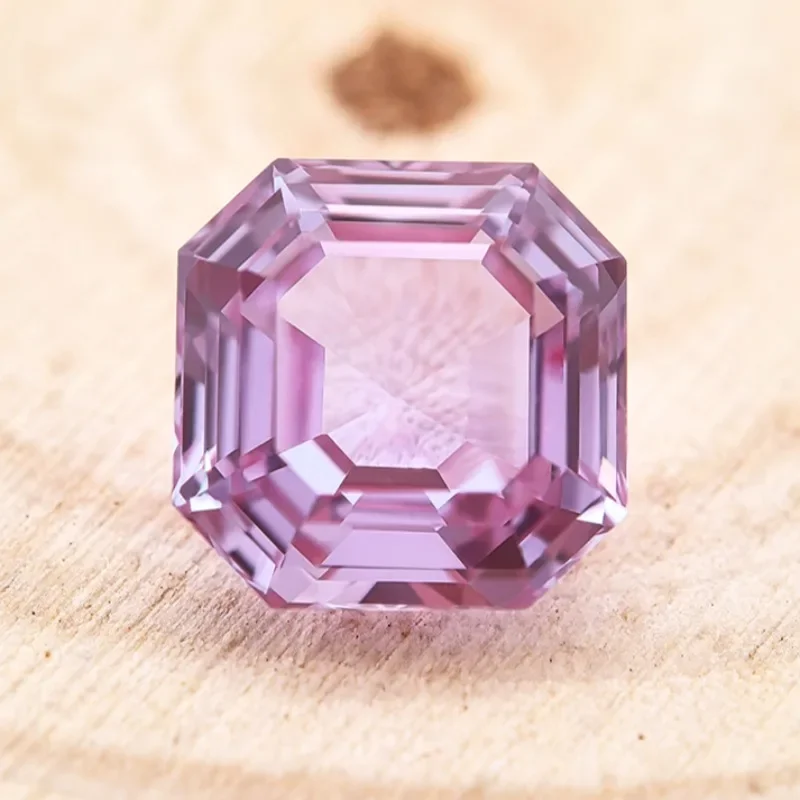 

Lab Grown Stone Asscher Shape Alexandrite Purple Color Charms Beads for Diy Jewelry Making Materials Selectable AGL Certificate