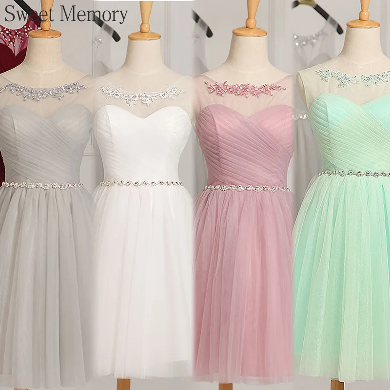 j1125-customized-white-short-wedding-dresses-lady-mesh-tulle-crystal-waist-vestidos-sweet-memory-2025-knee-length-formal-dress