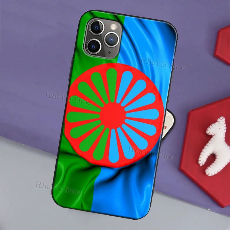 Gypsy Romani Roma Flag TPU Case For iPhone 11 12 13 Pro Max mini X XS Max XR 6S 7 8 Plus SE 2020 Cover Fundas