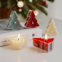 10 Sets of Christmas Tree Acrylic Tea Wax Boxes Diy Aromatherapy Candles Home Decoration Candle Boxes Christmas Gifts