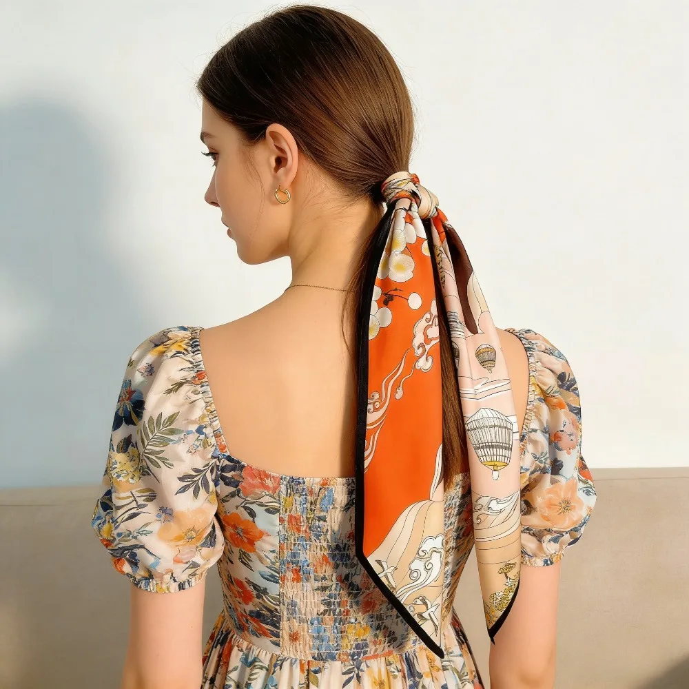 1pc70cm wedding silk scarf women's bag headscarf versatile silk square scarf good-looking scarf evening date silk scarf