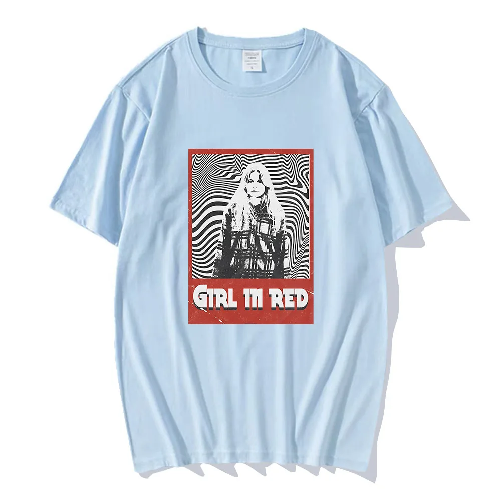 Singer Girl in Red T-shirts Cotton High Quality Comfortable Tee-shirt Hip Hop Streetwear Casual Summer Round Neck Tshirts Women