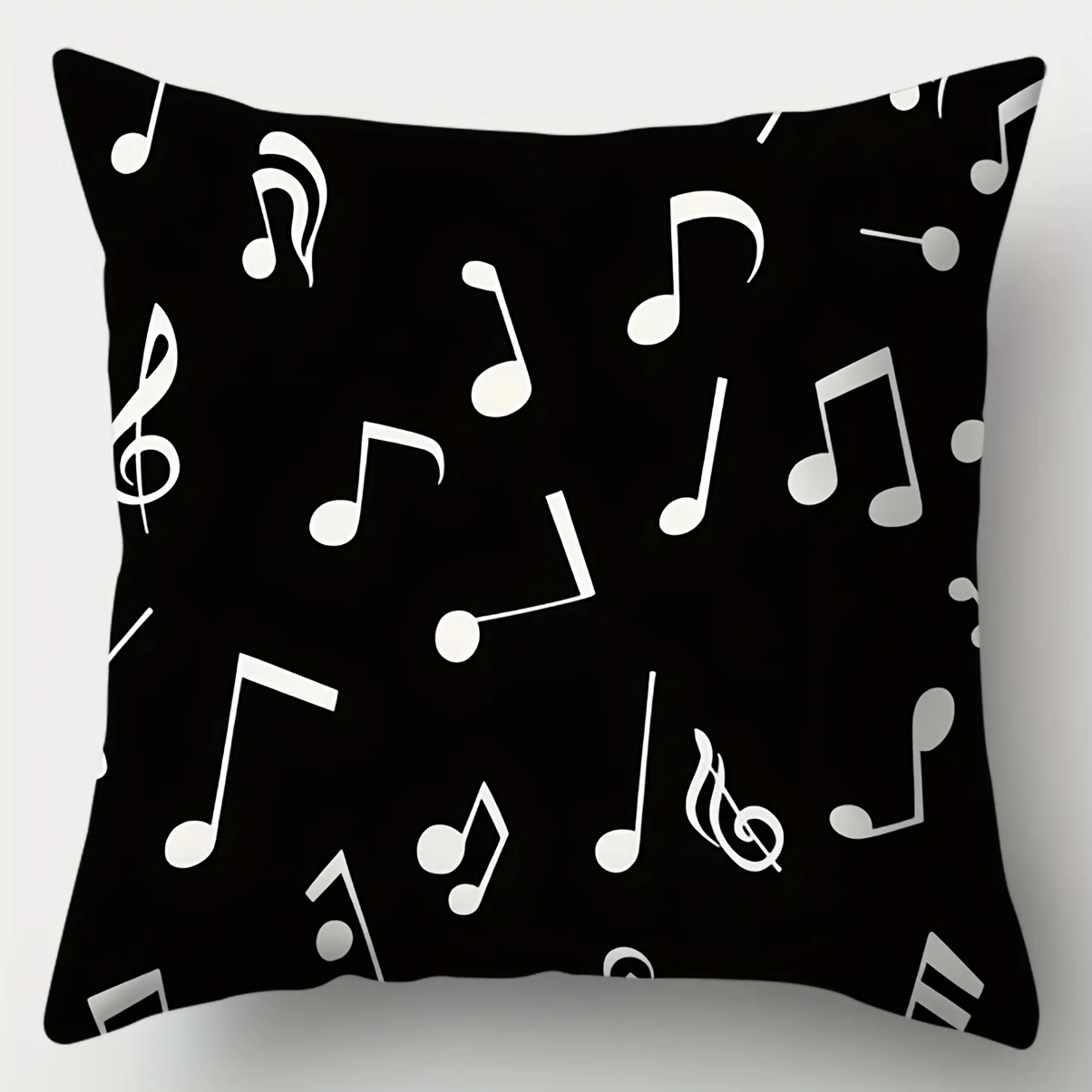 Sofa Pillow Case, Black And White Note Pillow Case, Single-Sided Print, Home Decoration, Sofa Waist Pillow Case