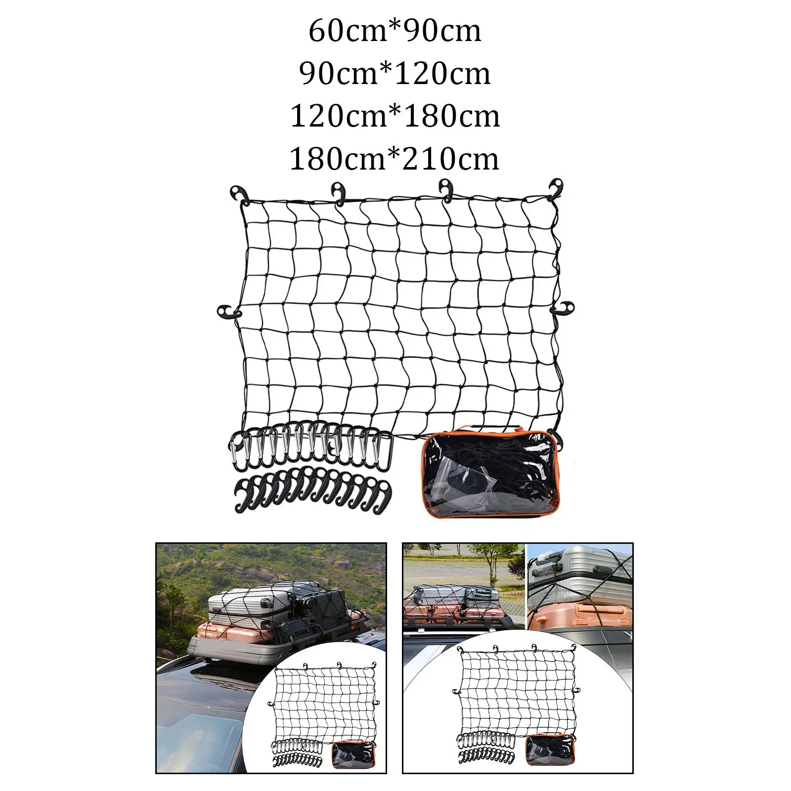 

Car Cargo Net, Luggage Net Adjustable Elastic Organizer Net, Trunk Storage Net, Universal Fit for Vehicle Van SUV Trunk Bed